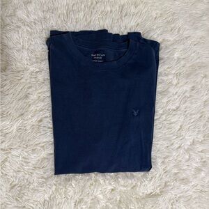 American Eagle Outfitters Men's Dark Navy Crew Neck Tee